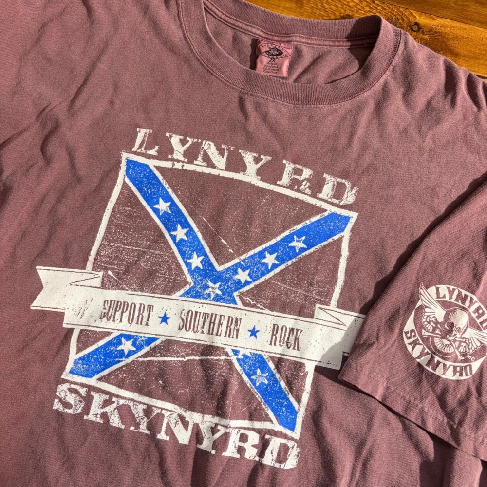 Lynyrd‎ Skynyrd T Shirt Mens 2X Authentic Pigment Brown 2007 Tour Southern Rock